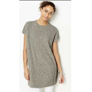 J Jill Pure Jill Easy Sweater Tunic Caper/White Knit Fall Essentials Size M